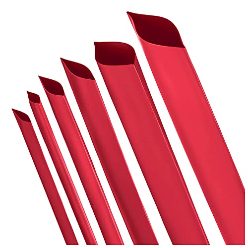 ISOLATECH Heat Shrink Tubing, Diameter 20 mm x 1 m, Red, without Adhesive, Shrink Ratio 2:1, Polyolefin, UV-Resistant and Unlabeled, Sold by the Metre for Insulating Cables and Soldered Connections | Sold by the metre, polyolefin, for insulating cables...