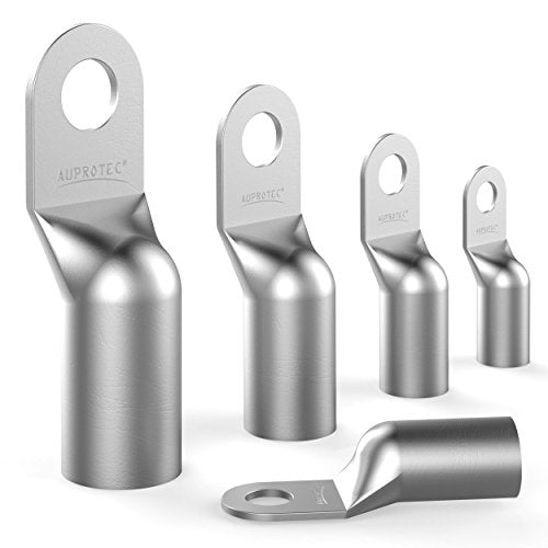 AUPROTEC 10 x Tubular Cable Lugs 16 mm² Hole Diameter M8 Uninsulated SC Cable Connectors Made of Tin-Plated Copper 10 pcs