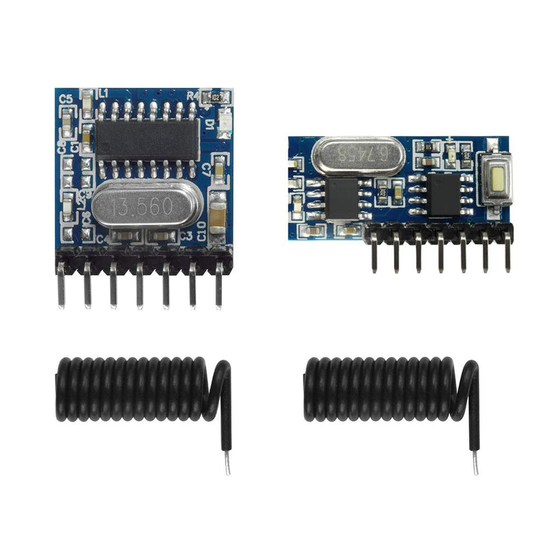 [Australia - AusPower] - QIACHIP Wireless RX480E 433MHz RF Module Receiver and Transmitter, Built-in Learning Code 1527 Decoding, 4 Channel Output for Arduino RX480E + TX118S + ANT-240*2 