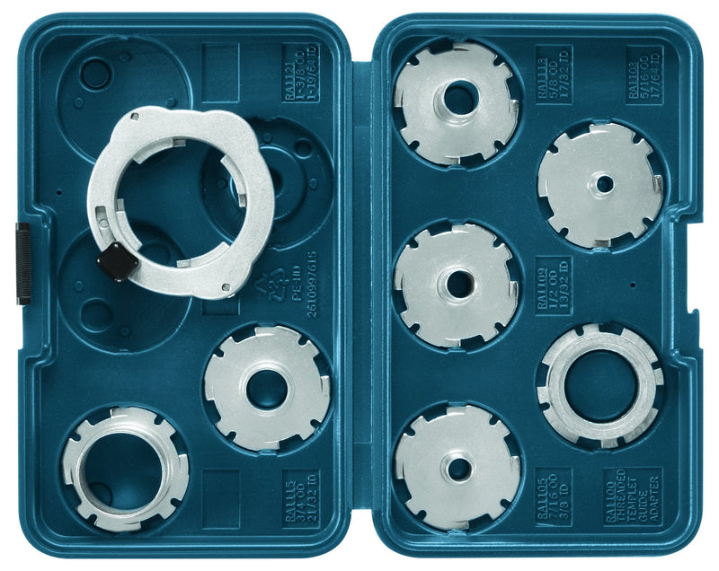 [Australia - AusPower] - Bosch RA1125 7 Piece Stencil Guide Kit for Milling Machines 8 Piece Set 