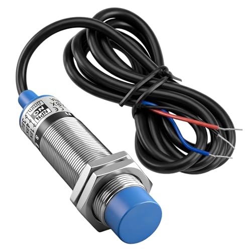 Heschen M18 Inductive Proximity Switch, 8 mm, Non-Flush, NPN N/O | 10-30VDC, 200mA, 3-conductor LJ18A3-8-Z/BX, non-flush (clearance required), ideal limit switch for CNC 8mm non-b. NPN NO