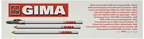 Gima Dermatograph Pen, Skin Marker, Dermatological Pencils, 33176, Pack of 6, White