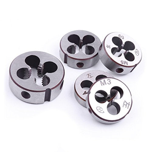 Atoplee 5 x Metric Spanner Set Left Hand Thread Die M6 * 1.0 mm M8 * 1.25 mm Hand Machine M3 M4 * 0.7 * 0.5 M5 x 0.8