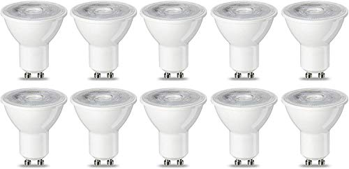 AmazonBasics GU 10 LED Spot Light Bulbs, 4.7 W (equivalent to 50 W), Warm White Colour, Pack of 10 10Stück (1er Pack) 4.7W (50W)