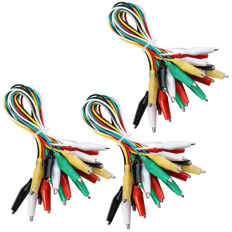 [Australia - AusPower] - ELEGOO 30 Crocodile Clips with Cable Test Lead Set with Grab Clips 50 cm 28AWG 