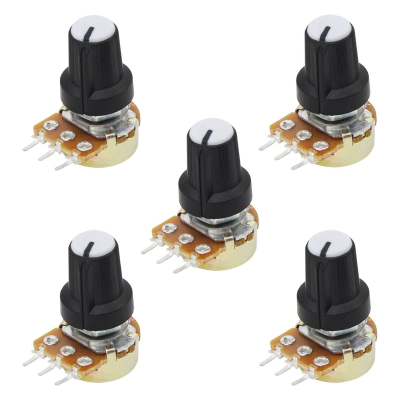 [Australia - AusPower] - Aussel Linear Potentiometer 3 Terminal Rotary Potentiometer with Cap Nuts and Washer 