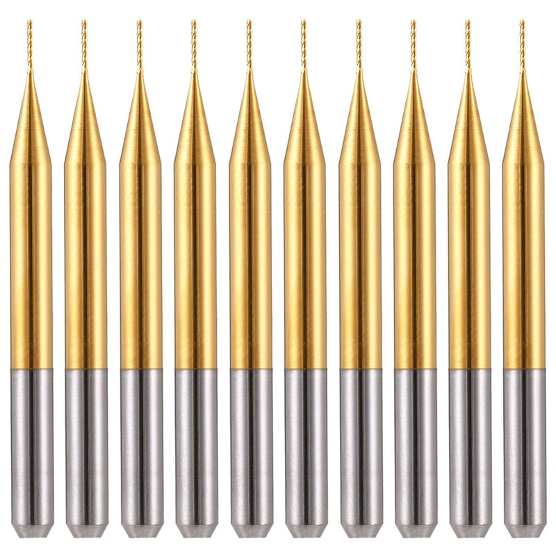 [Australia - AusPower] - EU_HOZLY Titanium Coat Carbide 3.175mmX0.5mmX3mm End Mill Engraving Bits CNC Rotary Burrs Pack Of 10 0.5mm 