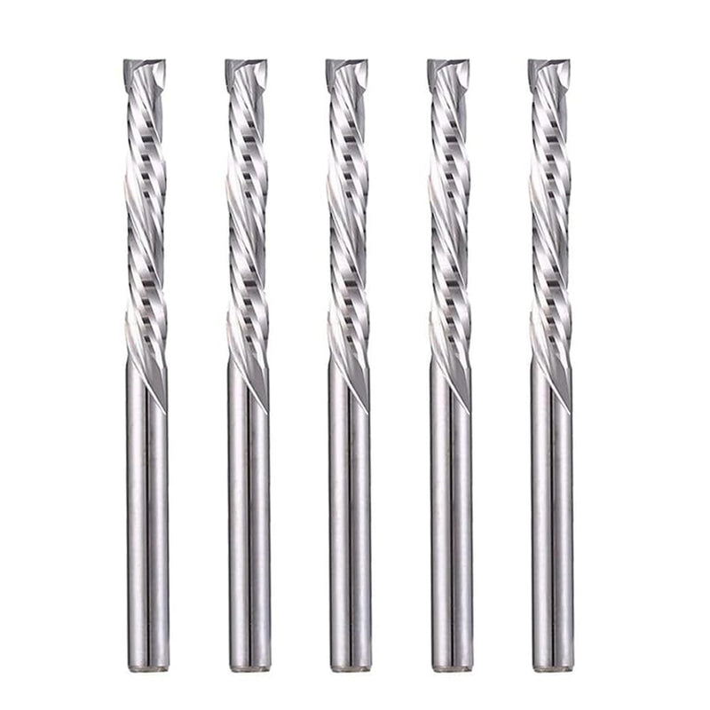 [Australia - AusPower] - EU_HOZLY 3.175x22mm UP &DOWN Cut Two Flutes Spiral Carbide Mill Tool Cutters for CNC Router Compression Wood Bits Pack of 5 1/8 inch x 22mm 