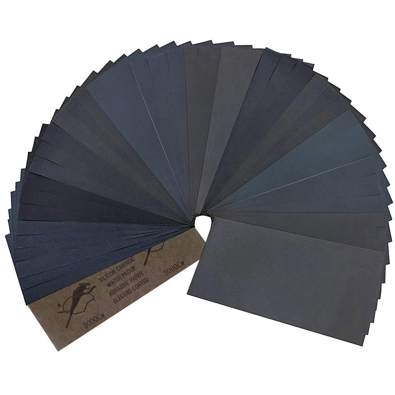 [Australia - AusPower] - Professional sanding sheets, set of 45 with 80 - 3000 grit, wet and dry. Sandpaper for car, furniture, stone, varnish, metal, glass 45 Stück 