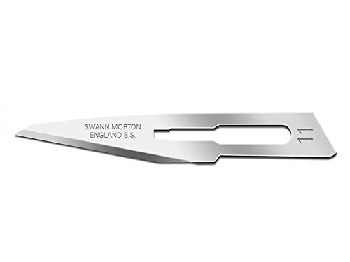 Swann-Morton Carbon Steel Blade, No. 11, Sterile (Pack of 100) No. 11