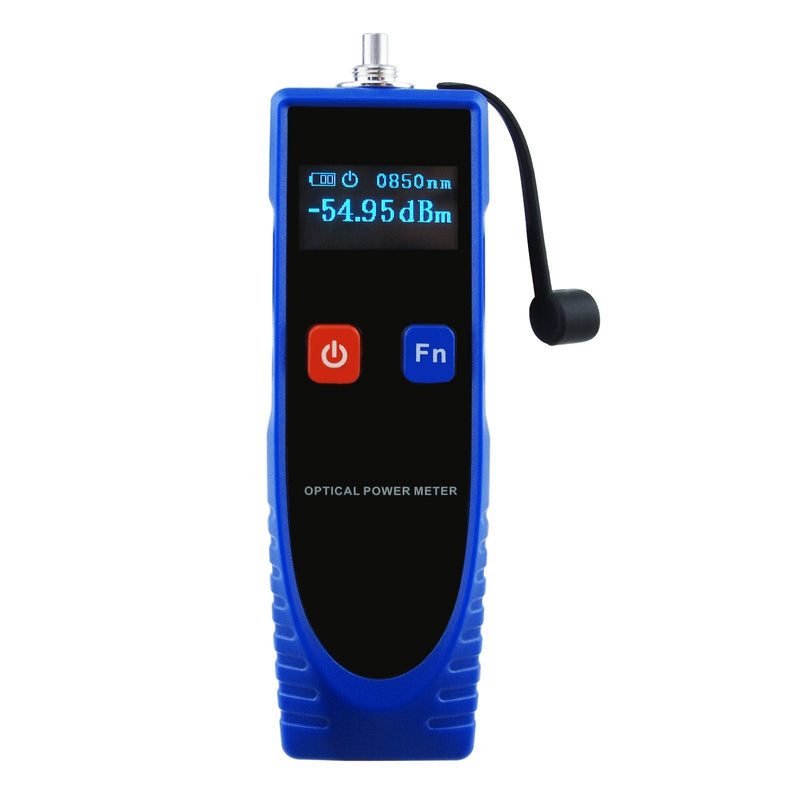 [Australia - AusPower] - OPM Optical Power Meter Digital Power Factor Meter, -70 ~ 6dBm with 6 Optic Wave Length, Portable Fiber Optic Cable Tester with FC converter for FC/SC/ST blue 
