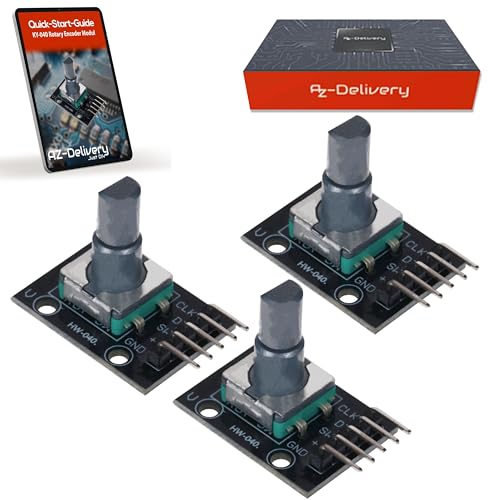 AZDelivery 3 x KY-040 Rotary Encoder, Rotary Encoder, Module Compatible with Arduino, Includes E-Book!