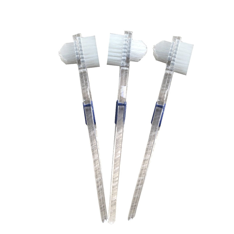 [Australia - AusPower] - ROSENICE Toothbrush for Dentures, One Instrument for Third Teeth Cleaning, Double Sided Toothbrush Pack of 3 