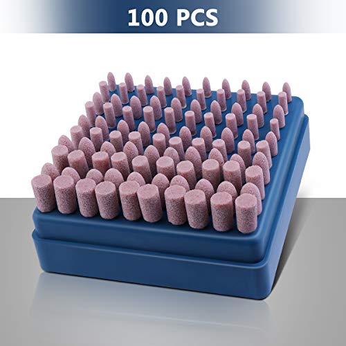 Ueetek 3 mm shanks, 100 pieces, grinding mandrel-mounted sanding / polishing tool (pink)