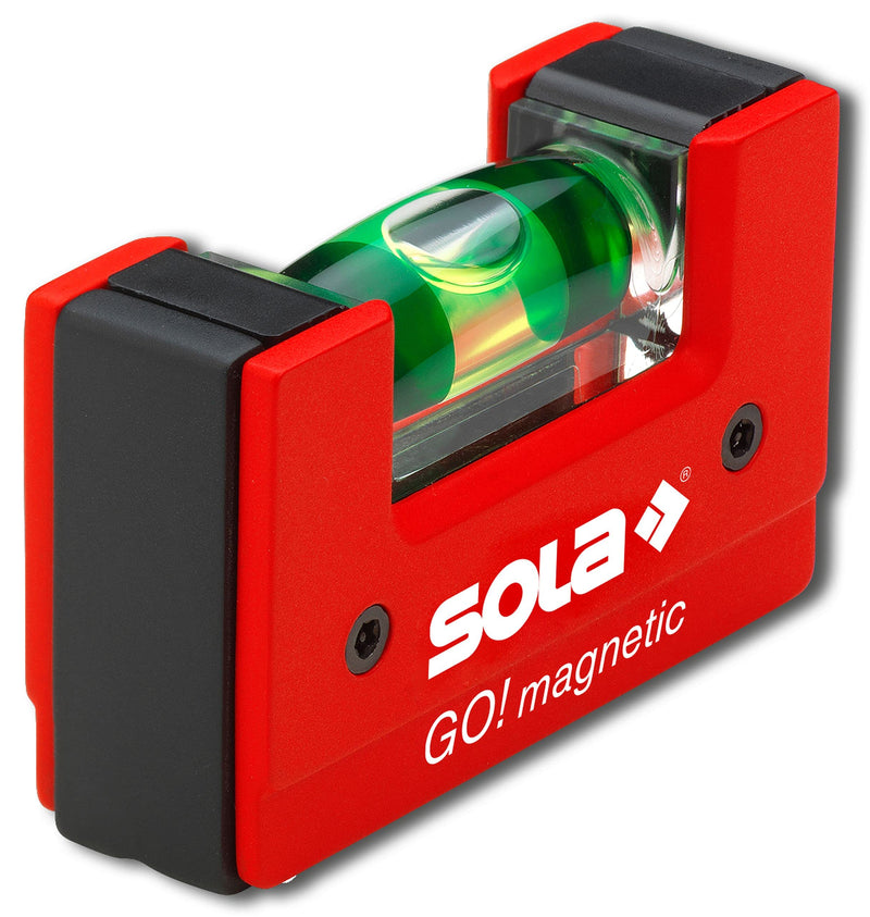 [Australia - AusPower] - Sola GO! magnetic mini spirit level magnetic made of fibreglass-reinforced plastic - Sola magnetic spirit level small with V-groove for pipes - small pocket spirit level magnetic 