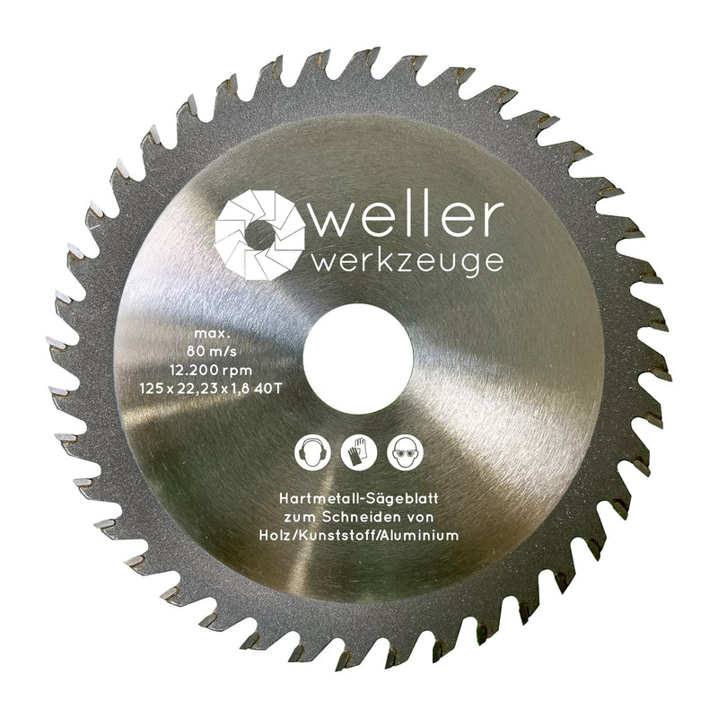 [Australia - AusPower] - Carbide All-purpose Cutting Blade Saw Blade 125 mm 40 Teeth TCT Aluminium Copper Wood Non-ferrous Metals Cutting Disc 125x22,2mm 