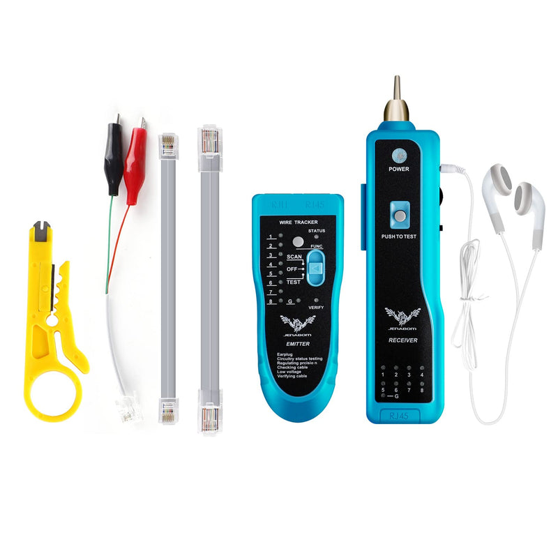 [Australia - AusPower] - JENABOM 7 in 1 Network Tools Maintenance Kit, RJ45 Professional Patch Cable Tester CAT5 CAT6 Cable Test Kit LAN Cable Tester for DIY Home Computer Network Cable Maintenance Tester No Battery 