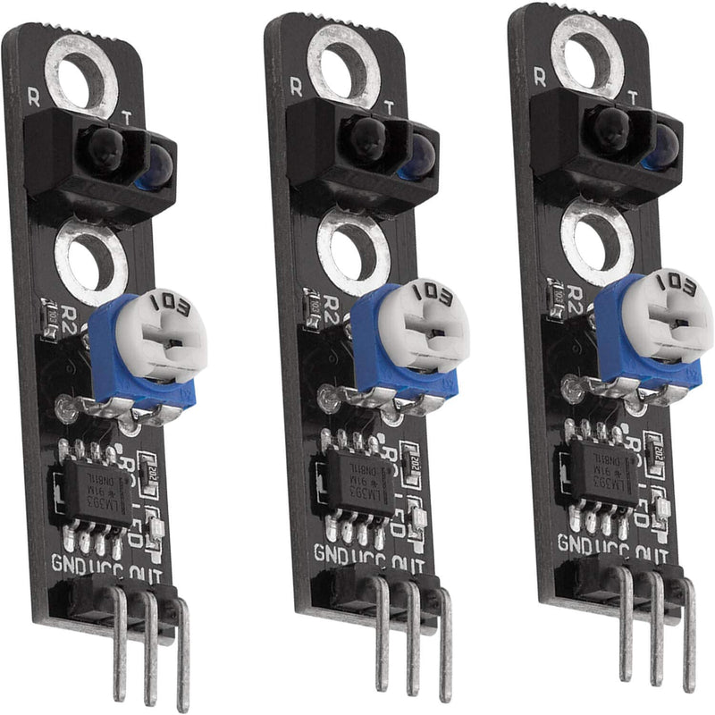 AZDelivery 3 x KY-033 Line Folger Line Tracking Sensor Module TCRT5000 Compatible with Arduino Includes E-Book