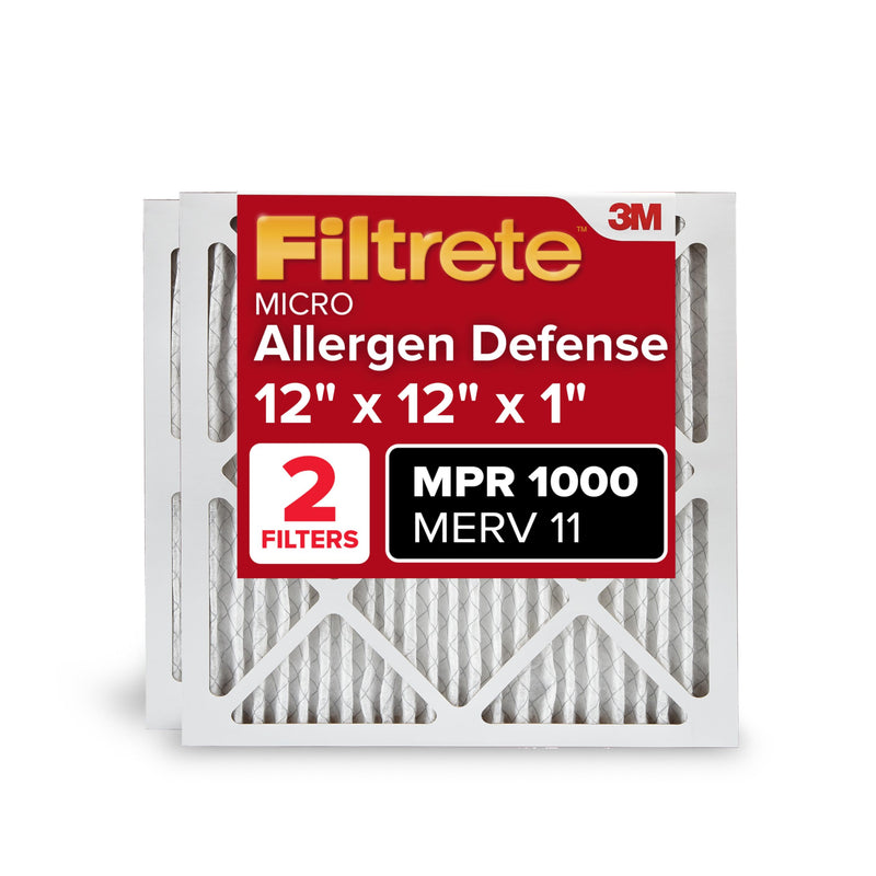 [Australia - AusPower] - Filtrete MPR 1000 Micro Allergen Defense AC Oven Air Filter, 12 x 12 x 1, Pack of 2 12 x 12 x 1, 2-Pack 