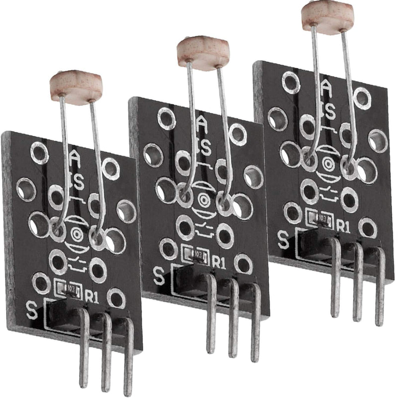 AZDelivery 3 x KY-018 LDR Light Sensor with Photoresistor Brightness Sensor Diode Compatible with Arduino and Raspberry Pi Includes eBook!