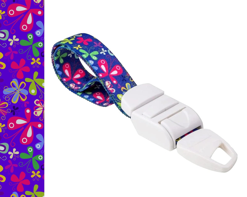 Professional Violet Medical Vein Stain with Quick and Slow Release Buckle, Latex Free Rubber Band, Vibrating Butterflies Pattern, Nurse Gift Idea