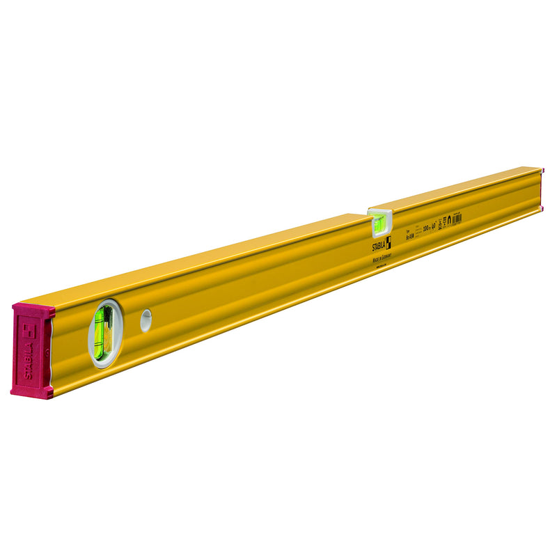 STABILA Type 80 ASM Magnet Spirit Level, 100 cm, Reinforced Aluminum Profile, Extra-Strong Rare-Earth Magnet System, 1 Horizontal Vial, 1 Vertical Vial, Integrated Slip Stoppers, Made in Germany