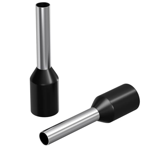 100x Insulated Bootlace Ferrules 1,5mm² / 8mm black ; Cable End Terminals 1,5mm²