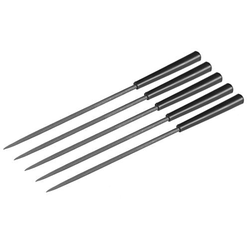 sourcing map Round File with Plastic Handle 3 x 140 mm Pack of 5 | Files for workshop DIY metal wood second cut