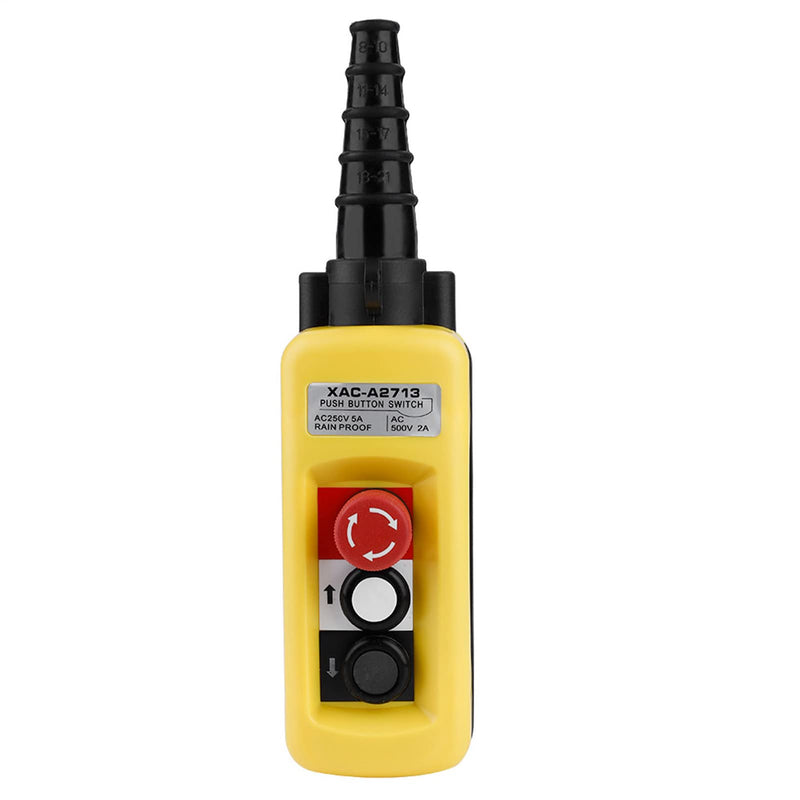 Crane Lift Control Switch XAC-A2713 Suspension Lifting Control Unit with Push Button Switch for Crane with Emergency Stop (2 Buttons) 2 buttons