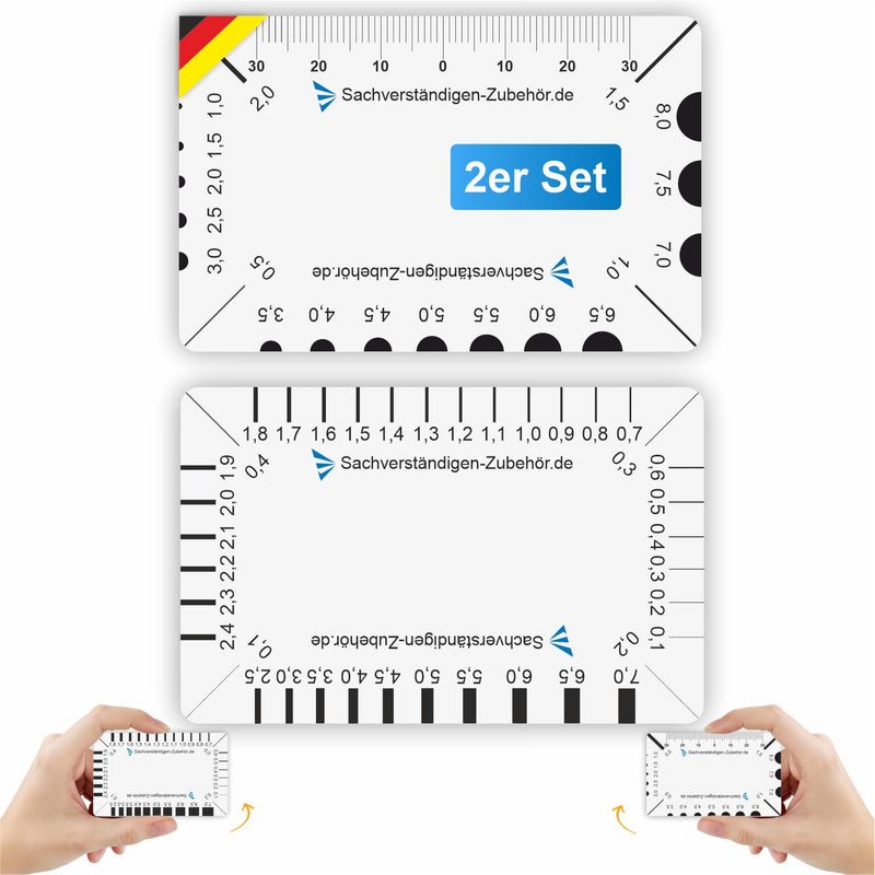 Expert Accessories Crack Monitor as [Practical Tear Card] Set of 2 | Measuring Gauge | Gap Measure Crack Ruler Crack Width Gauge | Crack Width Ruler | Crack Ruler | Expert Classic (2)
