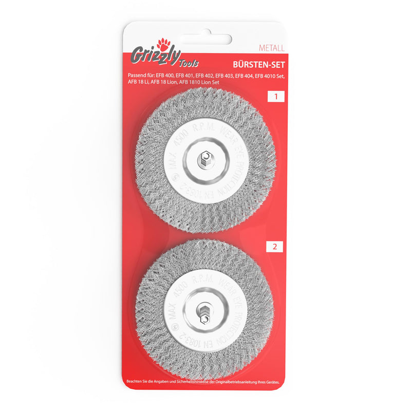 [Australia - AusPower] - Joint Brush Metal Replacement Brush Metal Brush | 2-Piece Weed Brush Set for Grizzly Tools Joint Brush EFB 400 401 402 403 404 | Suitable for AFB 18 Li AFB 18 Lion AFB 1810 Lion Set 