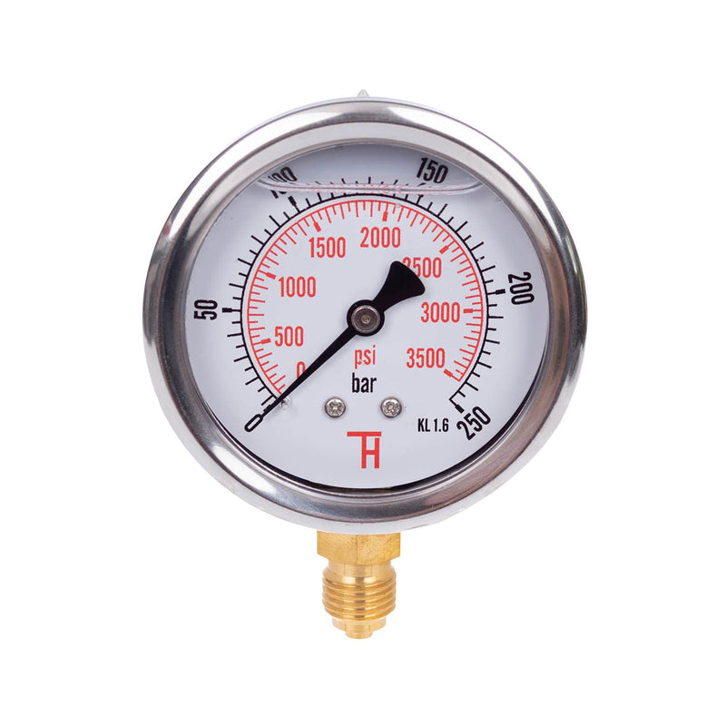 [Australia - AusPower] - THERMIS Pressure Gauge 304G 1/4 Connection from Below (0 - 250 bar) 63 mm 0 – 250 bar 