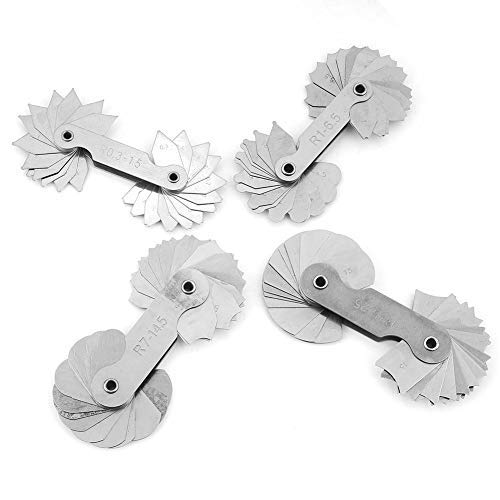 [Australia - AusPower] - Set of 4 Radius Strips, Stainless Steel, Gauges Other Gauges Concave Convex Measuring Tool R0.3-1.5 / R1-6.5 / R7-14.5 / R15-25 