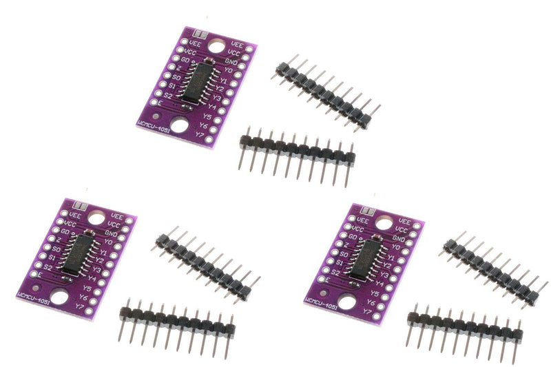DollaTek 3pcs 74HC4051 8-Channel Multiplexer Multiplexer Selection Module