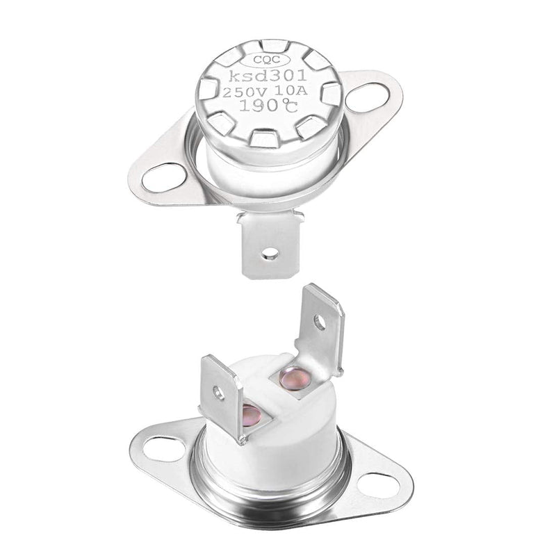 [Australia - AusPower] - sourcing map KSD301 Thermostat 190°C/374°F 10A Normally Closed N.C. Adjusting Temperature Switch with Snap Panel 