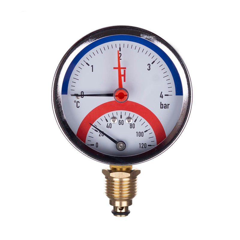 Thermomanometer connection from below G1/2 (80 mm) 0-120°C (0-4 bar) temperature pressure gauge 3081 0-4 bar