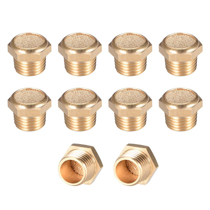 [Australia - AusPower] - sourcing map 10pcs Brass Silencer G1/4 Adjustable Silencer G Brass 