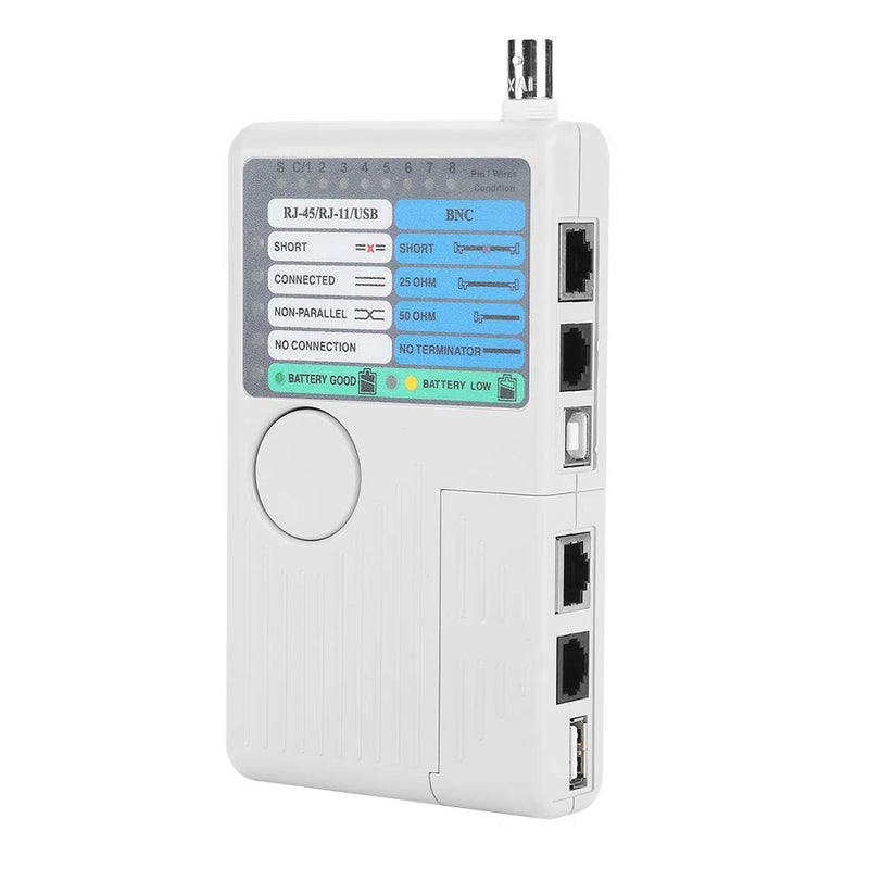 [Australia - AusPower] - Network Tester, RJ11 RJ45 Meter USB BNC 4-in-1 Portable LAN Network Cable Tester Remote Control Line Tester for UTP STP Cable Tracker 