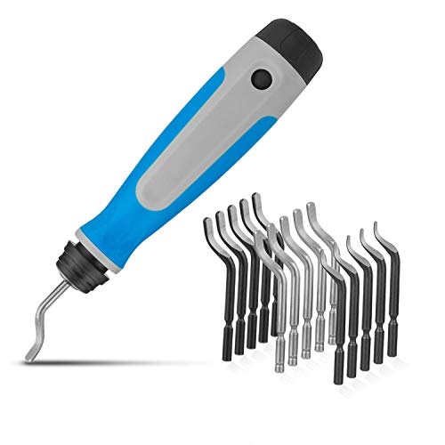 STARVAST Universal Deburring Tool with 15 Replacement Blades, 360° Rotating Blade Cutting Tool for 3D Printers, Plastic, Aluminum and Stainless Steel (1 Tool + 15 Blades)