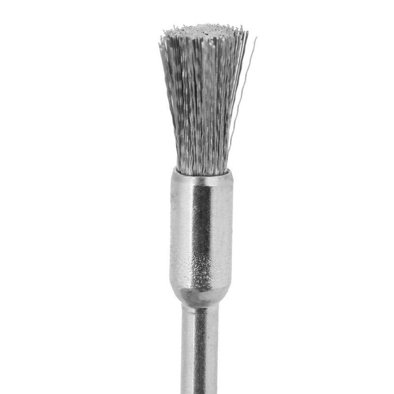 [Australia - AusPower] - 15 pieces steel diameter wire brush 3 mm shaft mini polishing tool for metal, wood, stone surface cleaning (3 x 5 mm) (3*5mm 