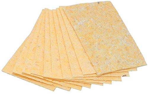 DollaTek 10pcs High Temperature Resistant Sponge, Soldering Iron Cleaning Sponge, Iron Tip Sponge, Welding Tin Removal, Welding Required, yellow