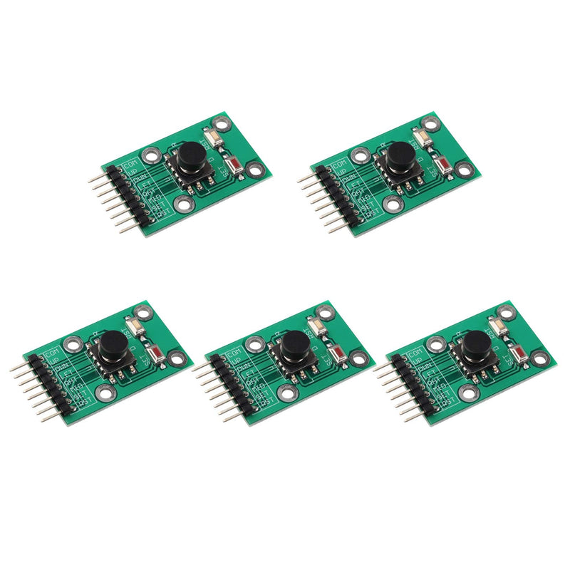 [Australia - AusPower] - HALJIA Pack of 5 Five Directions Navigation Button Module DIY Electronic PCB Board Compatible with MCU AVR Game 5D Rocker Joystick Independent Keyboard Switch Button Single Chip Arduino Module 
