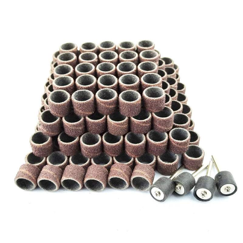[Australia - AusPower] - Merryland Sanding Drum Sander for Dremel 184pcs, Sanding Band Sleeve 80# 13mm 180pcs and Mandrel 4pcs Mini Rotary Tool Accessory Electric Power Tool DIY, RMTA184C1 80# 13mm" Sanding Band 184pcs 
