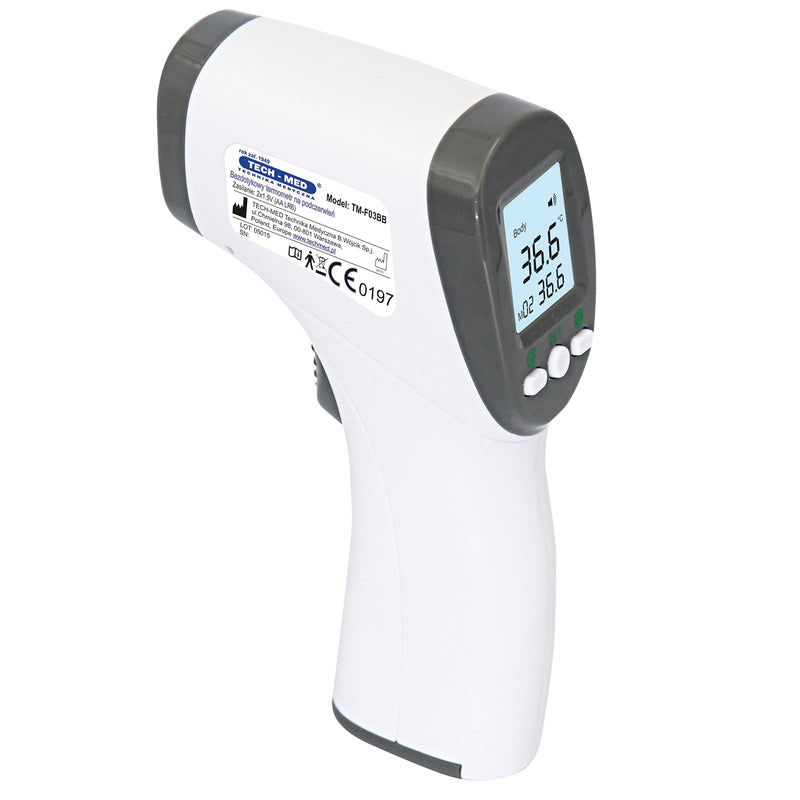 [Australia - AusPower] - TECH-MED - Electronic Infrared Fever Thermometer Contactless TM-F03BB Fever Meter Digital Speed Measurement Temperature Meter People 