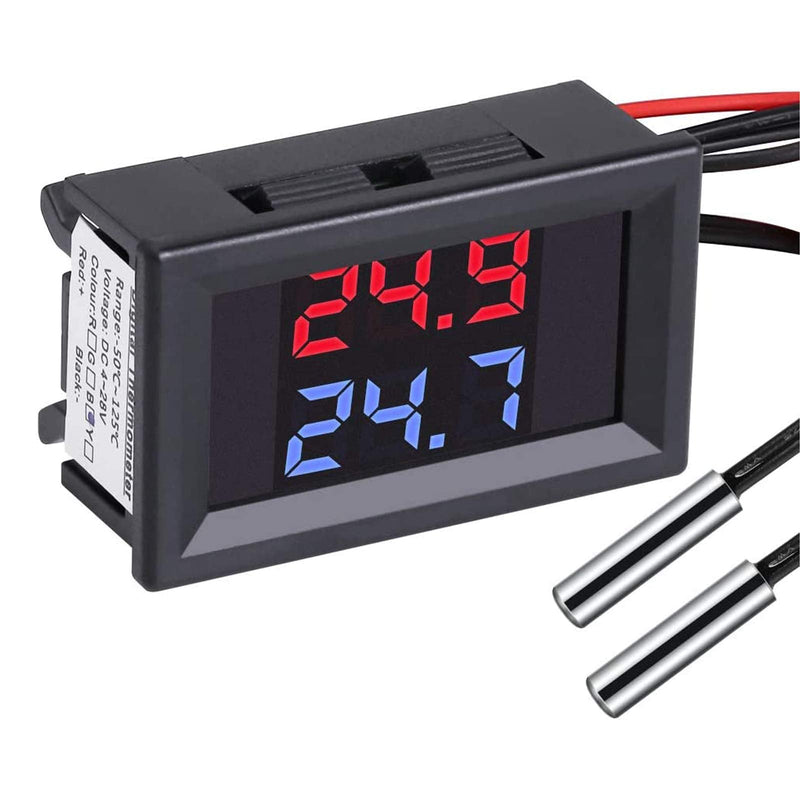 [Australia - AusPower] - PEMENOL Red + Blue Dual Display Digital Thermometer Digital thermometer with NTC waterproof metal sensor 
