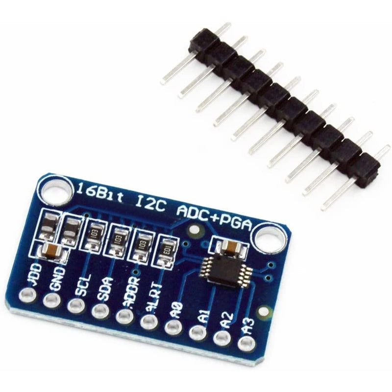 ARCELI 16 Bit 16 Byte 4 Channel I2C IIC Analog-Digital ADC PGA Converter with Programmable Gain Amplifier High Precision ADC Converter Development Board for Arduino Raspberry Pi 1 Stück