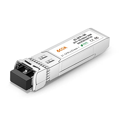 10G SFP+ Transceiver, 10GBase-SR LC Multiple-Mode Module Compatible for Cisco, Ubiquiti, D-Link, Supermicro, Netgear, Mikrotik, ZTE (MMF, 850nm, 300m, DDM)