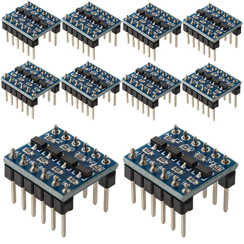 Gebildet 4-Channel Level Converter Logic Level Converter Shifter 4 Channel Level Converter I2C IIC BiDirectional 5V ~ 3.3V Raspberry Pi Microcontroller Pack of 10