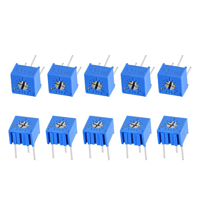 [Australia - AusPower] - sourcing map 3362 Trimming Potentiometer Adjustable Top Variable Resistance 10K Ohm Pack of 10 