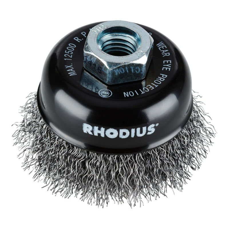 [Australia - AusPower] - Rhodius Steel Cup Brush STBW with Corrugated Steel Wire for Use on Angle Grinders 60 x 21 x M14mm 